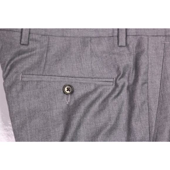 Berle Gray Wool Stretch Flat Front Dress Pants Trousers 34 x unhemmed New - Picture 3 of 9